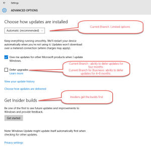 Windows Updates with comments